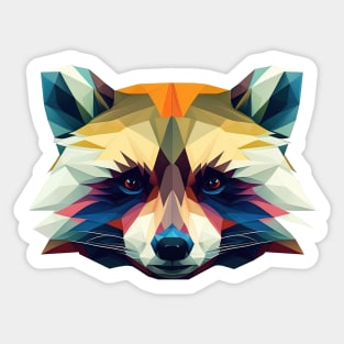 Raccoon Polygon Head Sticker